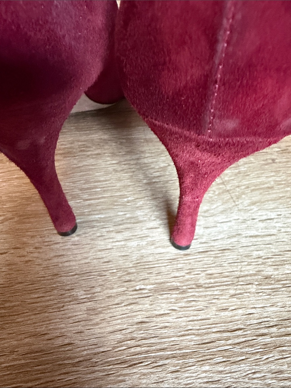 Coach Women's Burgundy Suede Heels - Picture 3 of 4